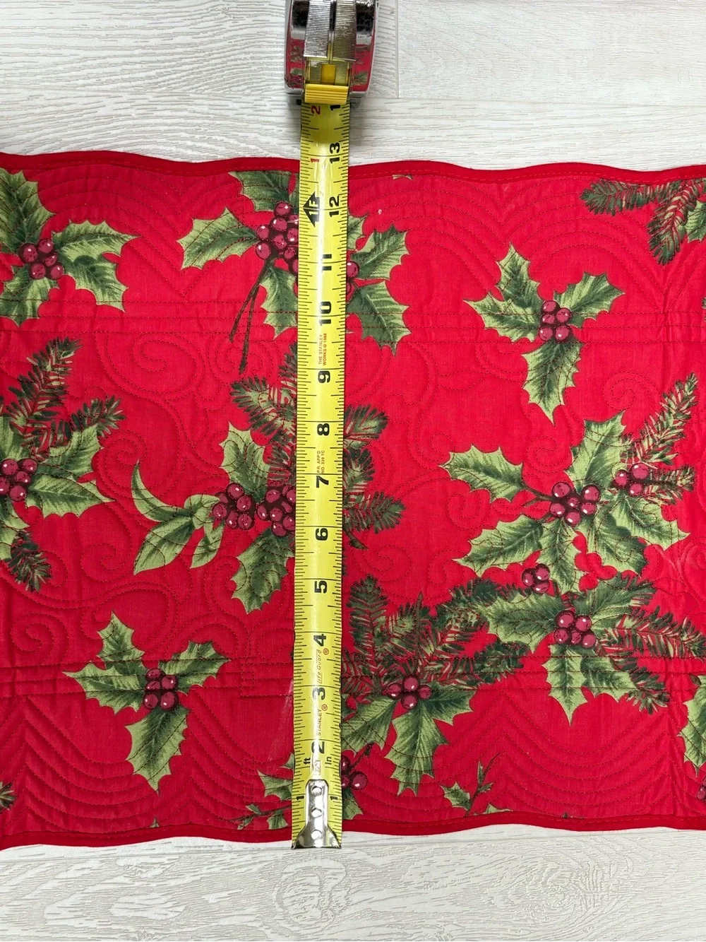 St. Nicholas Square Red Polka Dot Holiday Fabric Accent 13”x 53”